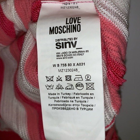 LOVE Moschino Vertical Stripe Pink Heart Dress - Picture 4 of 7
